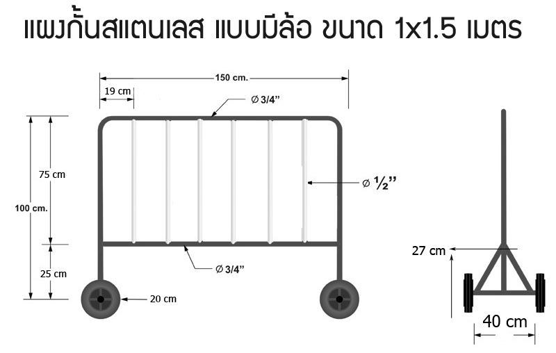 แผงสแตนเลสกั้นจราจร