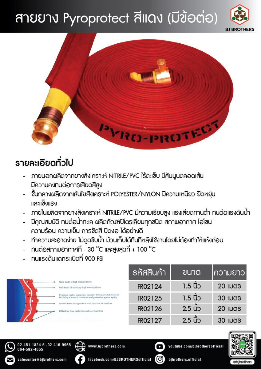 สายยาง สีแดง Pyroprotect